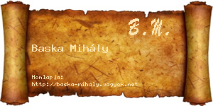 Baska Mihály névjegykártya