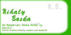 mihaly baska business card